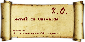 Kernács Oszvalda névjegykártya